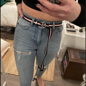 Never Worn Adjustable Red, Navy, White Thin Belt (Garage)